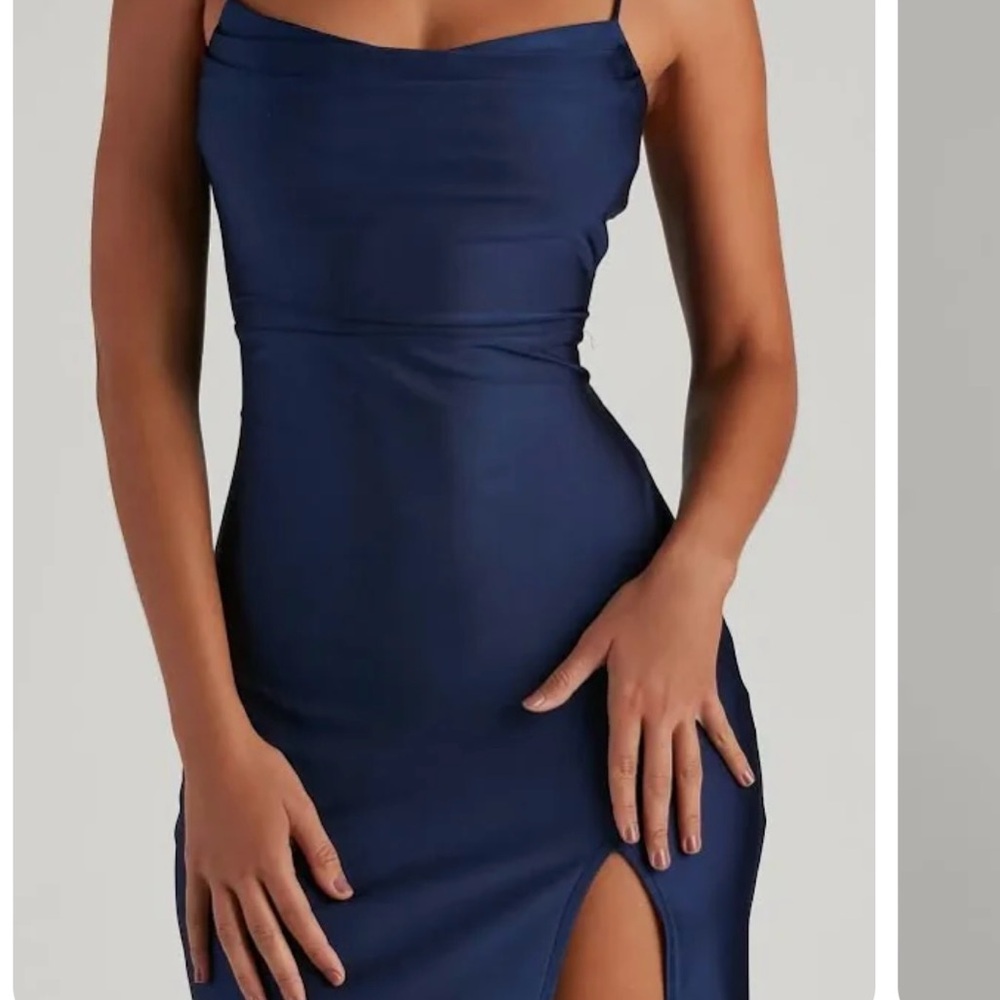 Blue evening dress